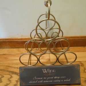 2 piece set-wine rack and wall art sign